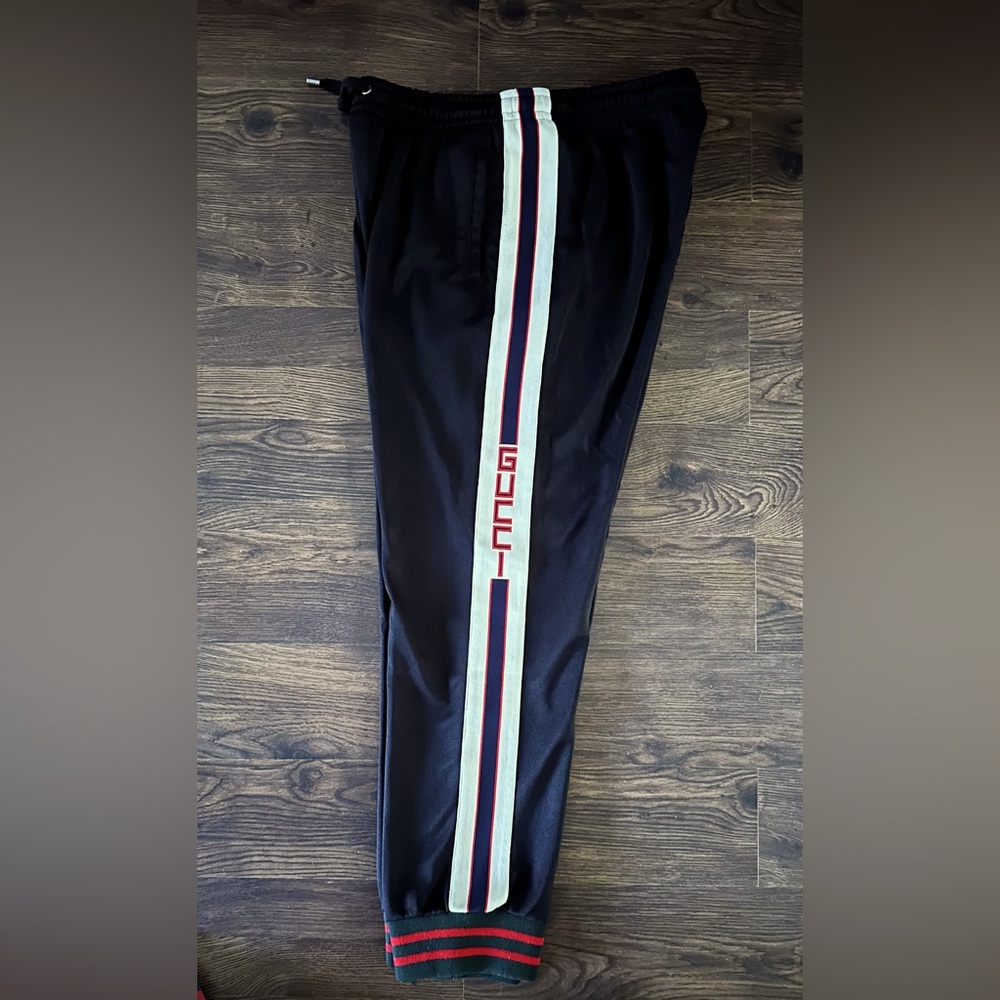 Gucci black technical jersey joggers sweatpants M